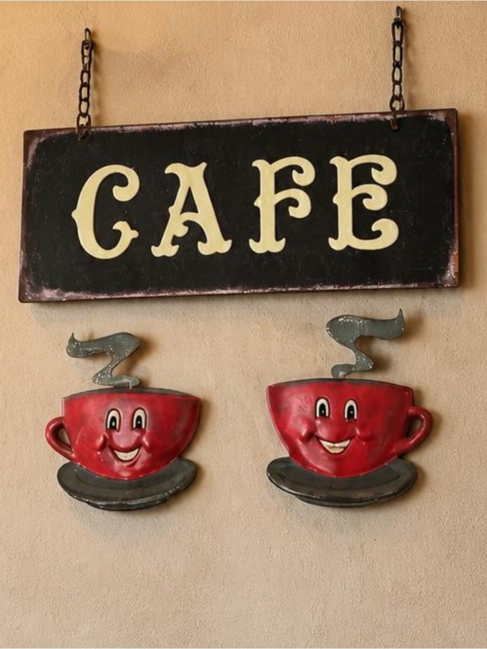 Kitchen Cafe Coffee Decor Distressed Wall Hanging For Kitchen Or Coffee Shop